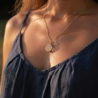 Gold Ocean Sea GlassNecklace