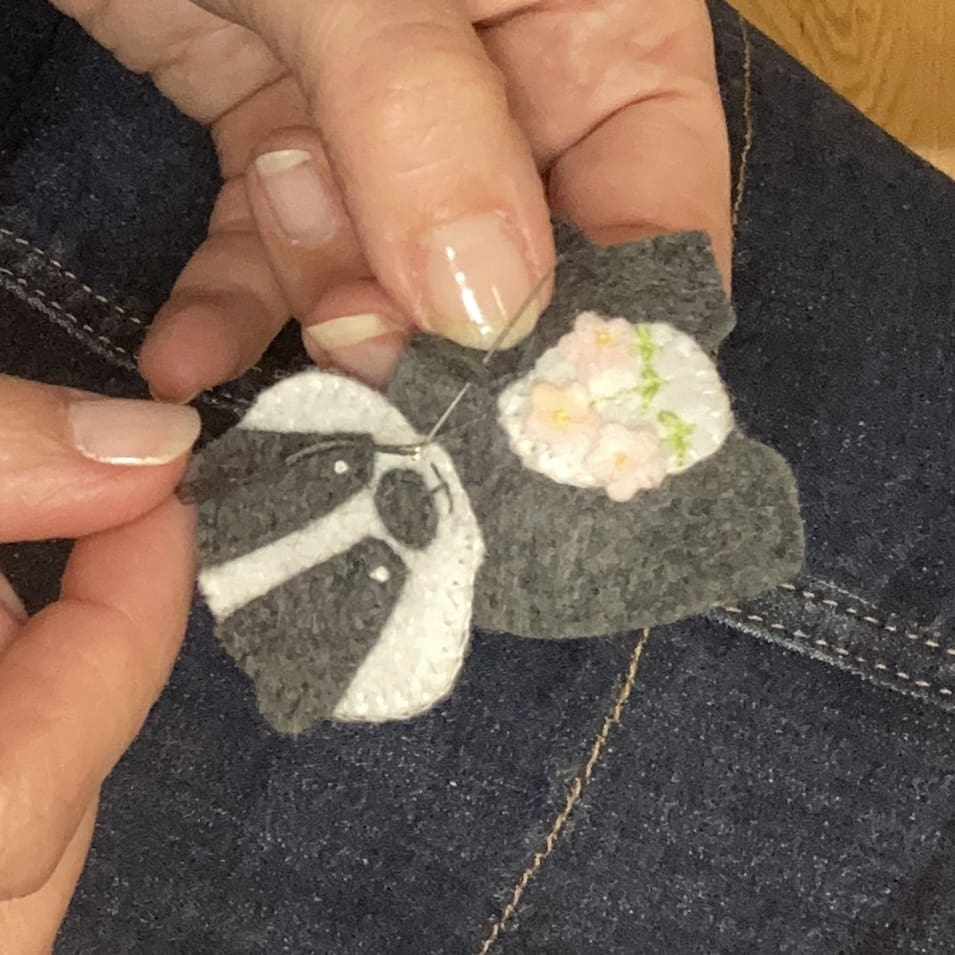 Your badger is entirely hand sewn by me