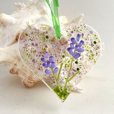 Fused Glass Flower Heart - Image 6
