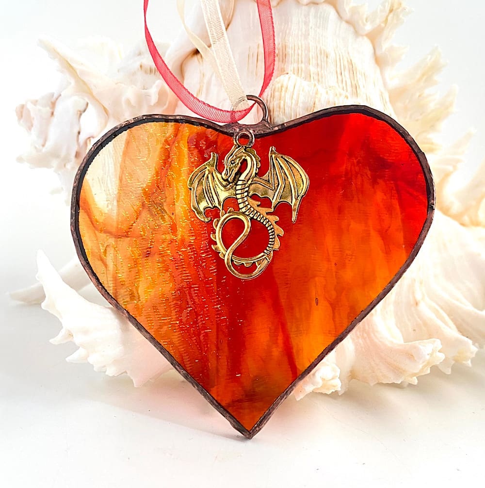 Dragon Heart Suncatcher With Dragon Charm - Image 4