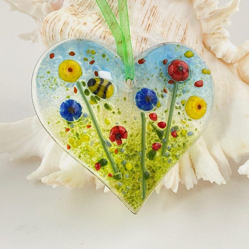 Fused Glass Flower Heart - Image 5