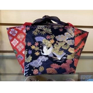 Japanese Rice Make-up Bag Red and Black fabric