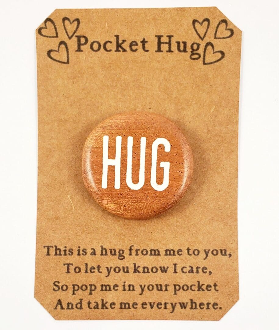 Pocket Hug - Hand Carved From Recycled Mahogany - Image 4
