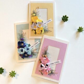 Handmade 3D Floral Wedding Card, Special Occasion Gift, Elegant Wedding Cards