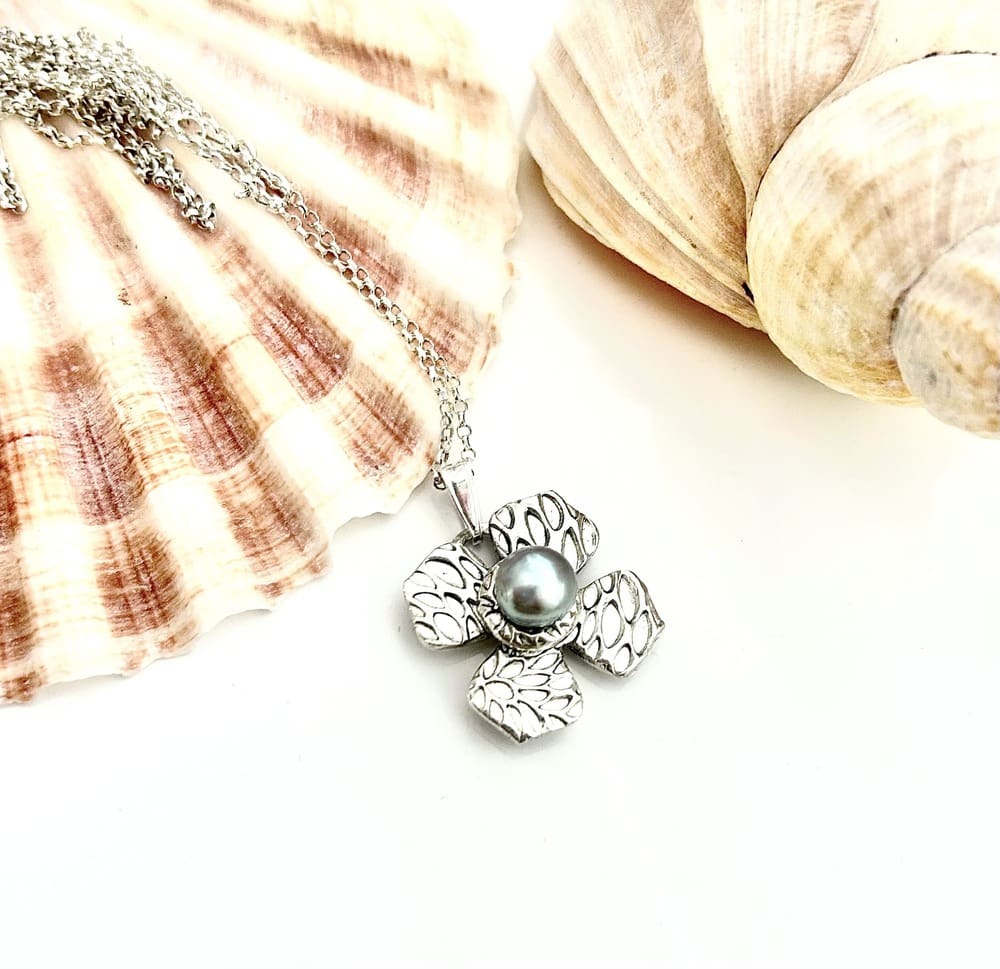 Fine Silver Pendant Pearl Necklace Pendant - Image 4