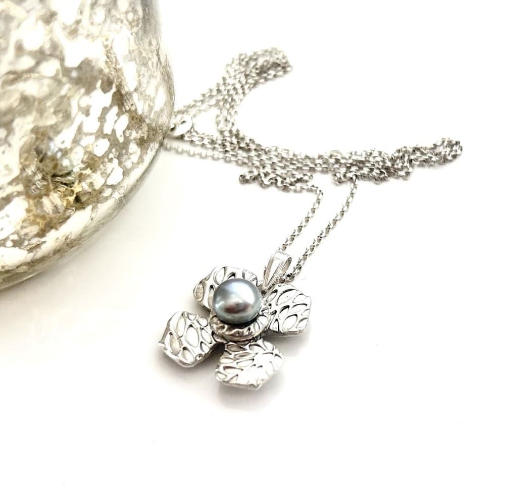 Fine Silver Pendant Pearl Necklace Pendant - Image 2