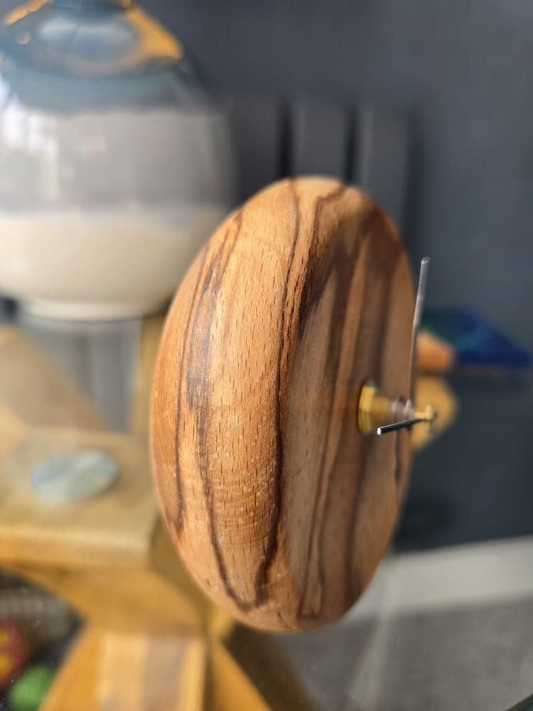 Sculptural Wooden Mantle Clock Flaming Beech - Image 8