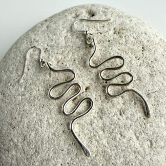 Spiral wiggly 925 sterling silver dangle earrings 1