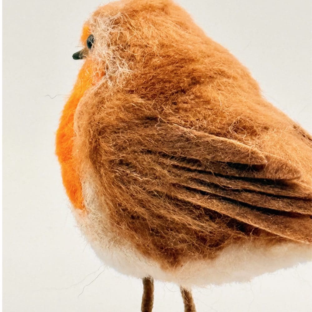 Needle felt robin red breast