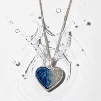 Sterling Silver Ocean Heart Pendant Necklace