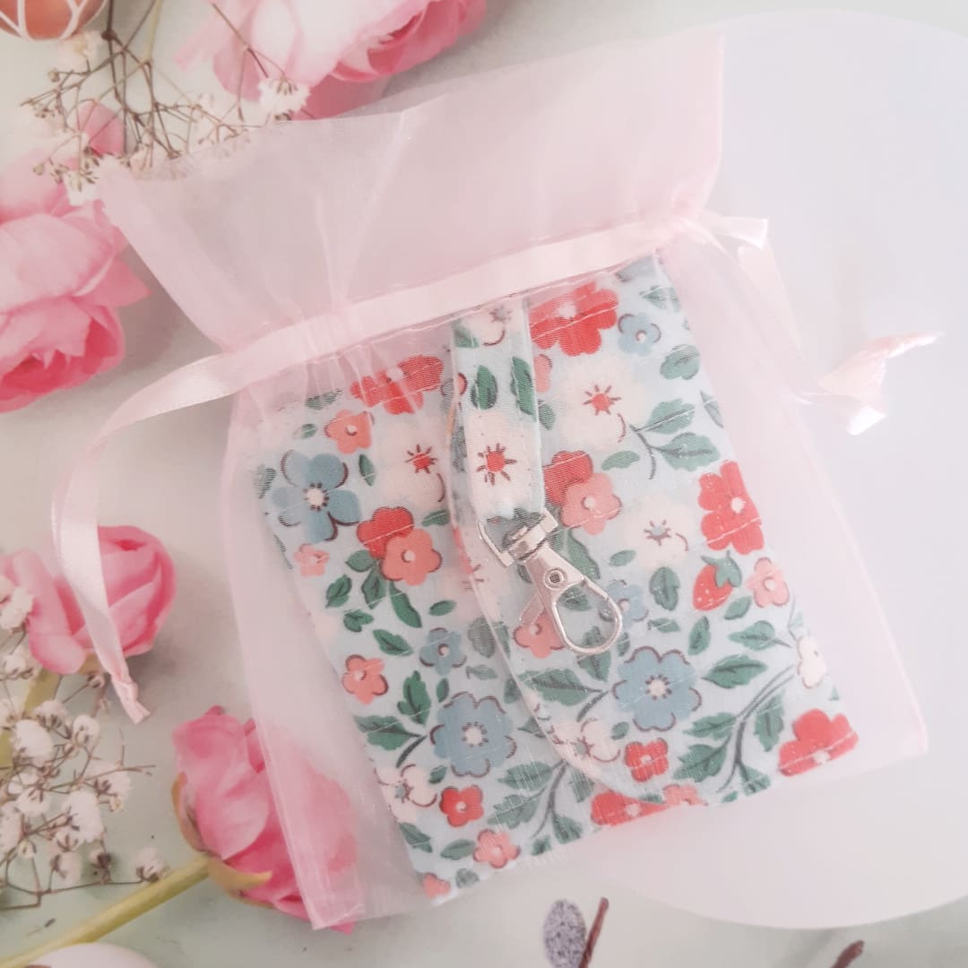 Key Chain Purse Quilted Cotton Card Holder Wallet - Image 6