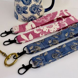 Floral fabric wristlet keyring, pretty handmade fashion accessory, gift for mum, mothers day