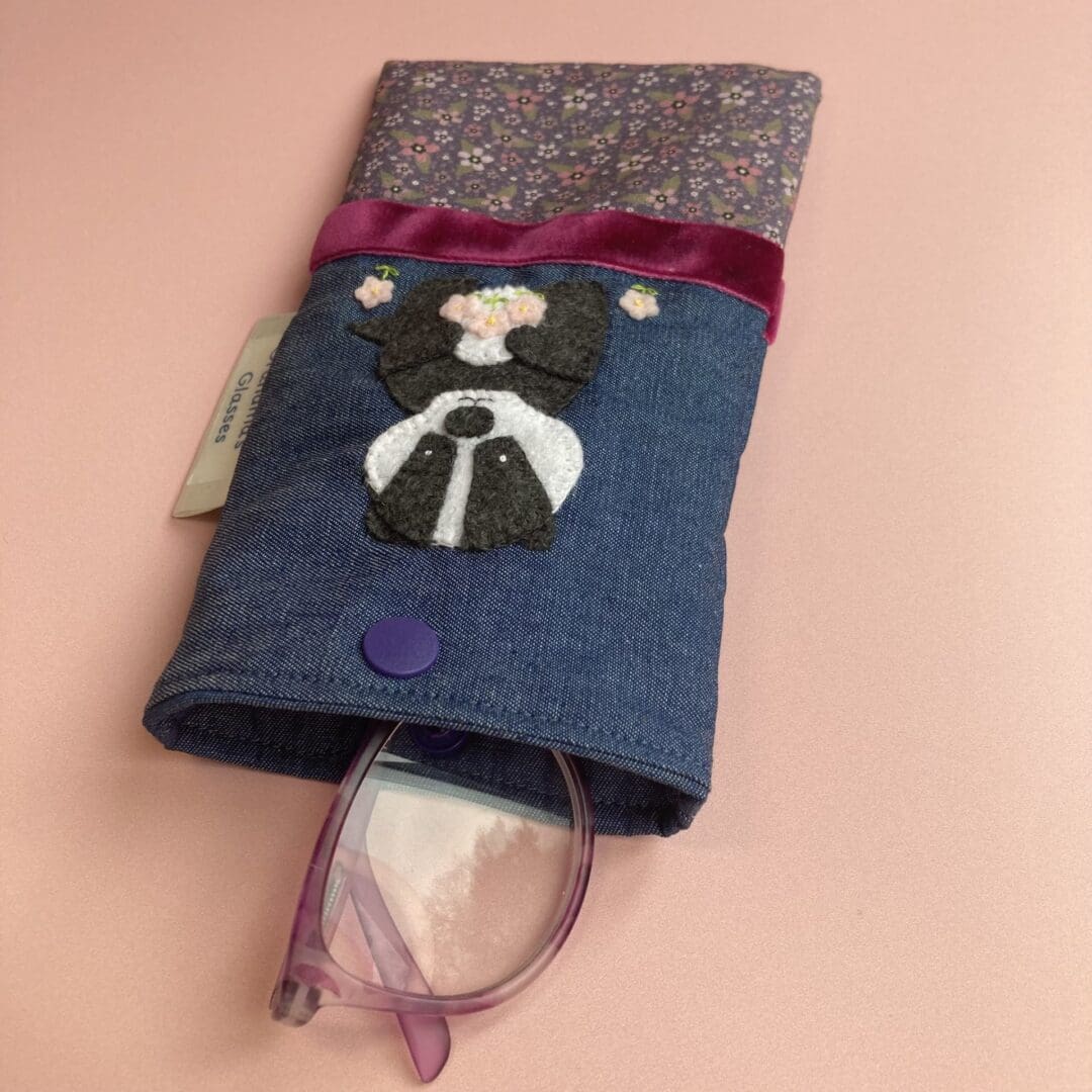 Glasses shown inside the glasses case