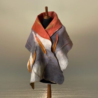 grey-orange-handmade-felt-shawl-shibori-marian-may-textile-art