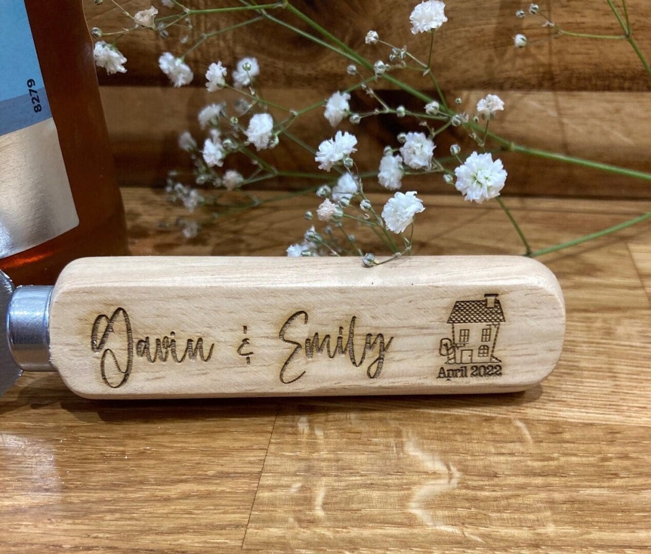 engraved wooden bottle opener