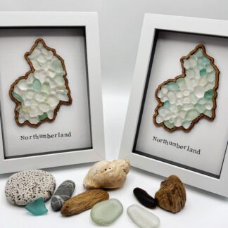 Sea Glass Northumberland Wall Art: Handmade 3D Picture (5x7 inches)