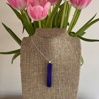 Large deep purple sparkly dichroic glass pendant