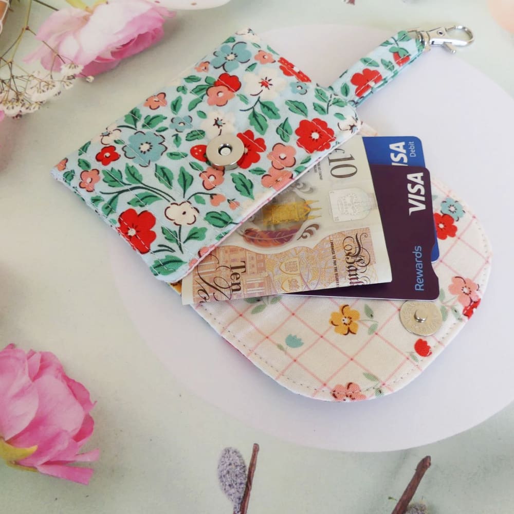 Key Chain Purse Quilted Cotton Card Holder Wallet - Image 3