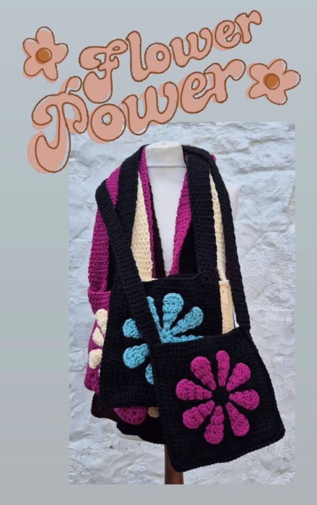 retro flower bags