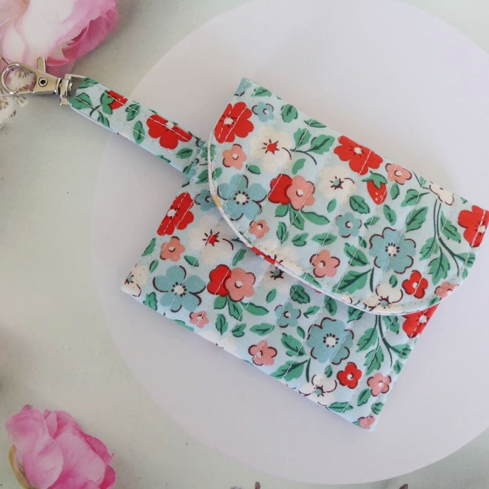 Key Chain Purse Quilted Cotton Card Holder Wallet - Image 5