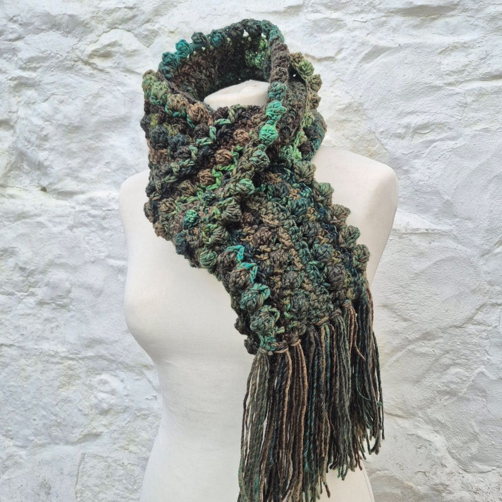 Beautiful Blues Crocheted Scarf - Image 8