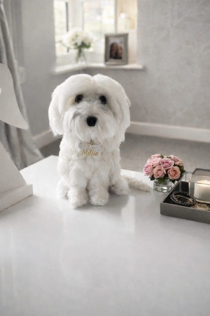 Handmade 22cm Dog Replica Keepsake-pet inspired wool sculpture made to look like your furry friend