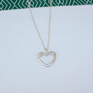 Sterling silver patterned heart pendant