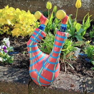 Clown legs ceramic sculpture