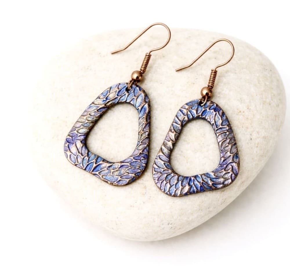 Copper Handcrafted Drop Earrings - Image 6