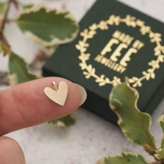 Tiny 9ct yellow gold heart pendant necklace Made By Fee