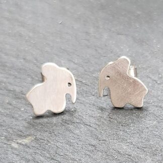 Elephant ear studs in sterling silver