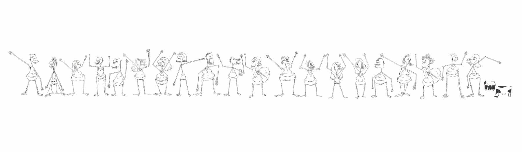 the gaggle of everyday womtra hand drawn characters