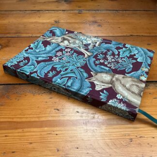 A5 Handbound notebook with lined paper covered in fabric