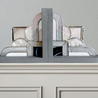Monochrome stained glass bookends