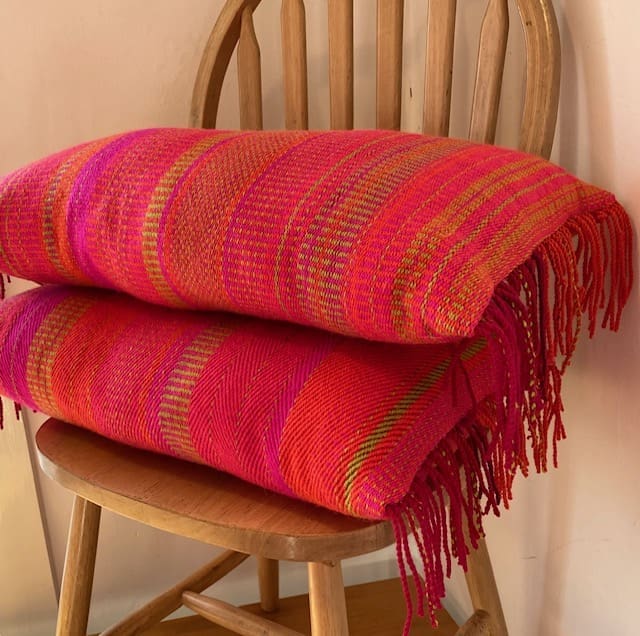 Long cushion with fringing, hand crafted from British wool - Image 6