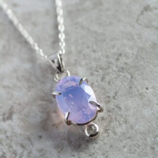 Wisteria | Lavender Quartz and White Topaz Pendant in Sterling Silver