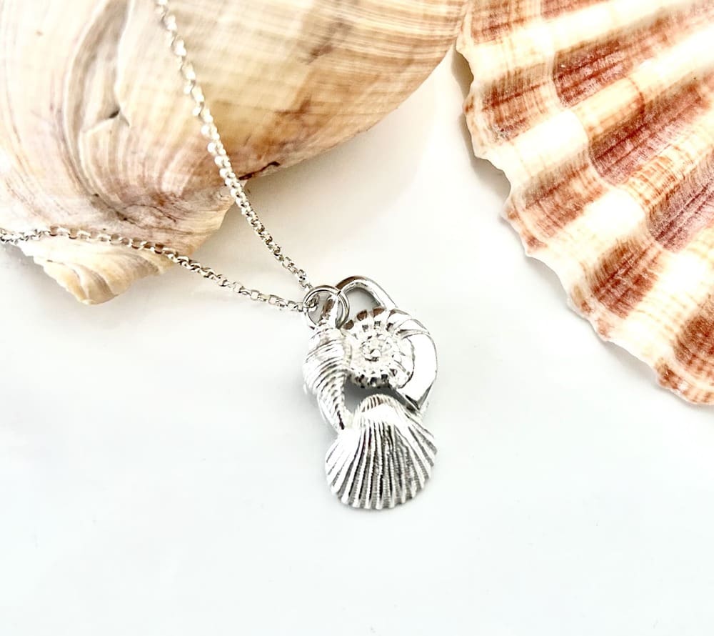 Handcrafted Fine Silver Sea Shell Necklace - Sterling Silver Chain - Image 6