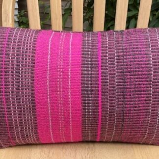 Rose pink Handwoven 100% British wool cushion