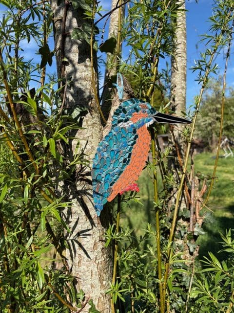 Mosaic Kingfisher Wall Art, Nature-Inspired Home Accent, gift for wildlife lover - Image 3