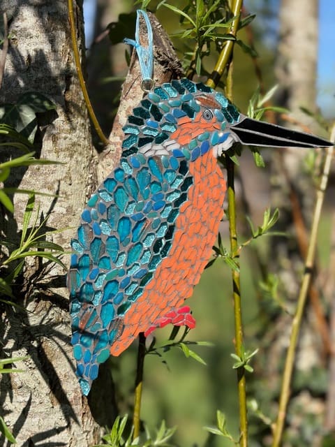 Mosaic Kingfisher Wall Art, Nature-Inspired Home Accent, gift for wildlife lover - Image 2