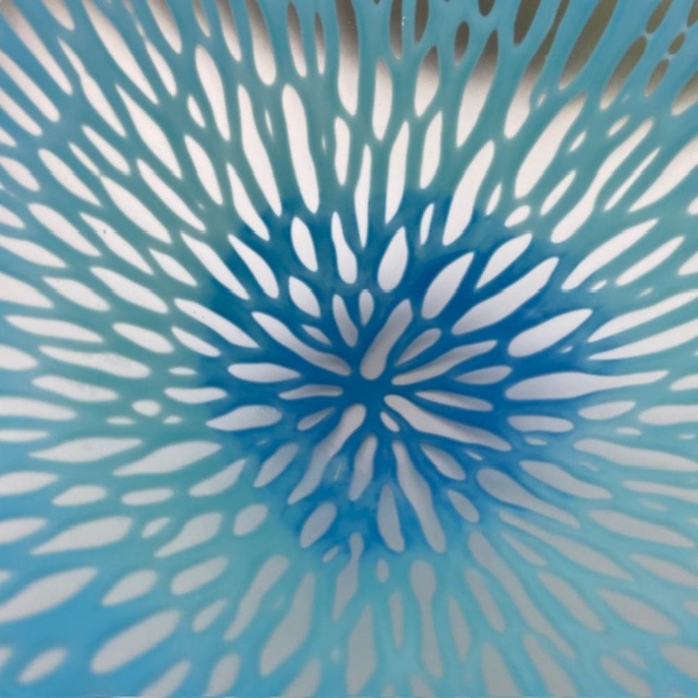 Kiln formed glass Bowl Aqua and Blue 20cm diameter - Image 2