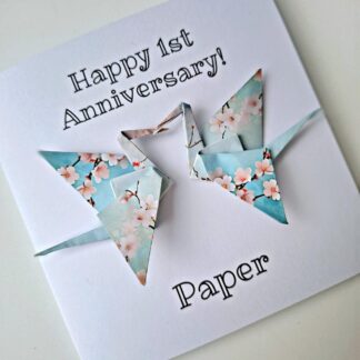 origami paper cranes 1st Anniversary Card