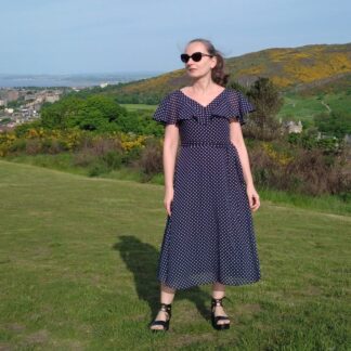 midi polks dot dress