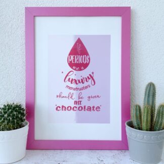 Period protest, 3-colour silk screen print with pink frame