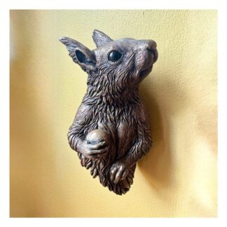 Red Squirrel Wall Mounted Sculpture In Cold Cast Bronze