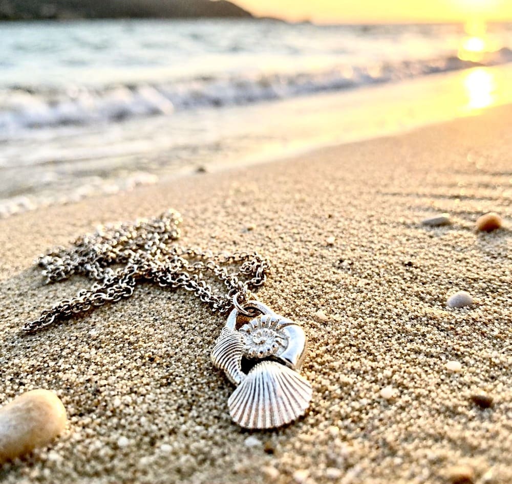 Handcrafted Fine Silver Sea Shell Necklace - Sterling Silver Chain - Image 3