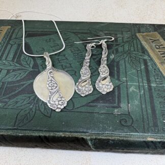 Swedish teaspoon pendant and earring set