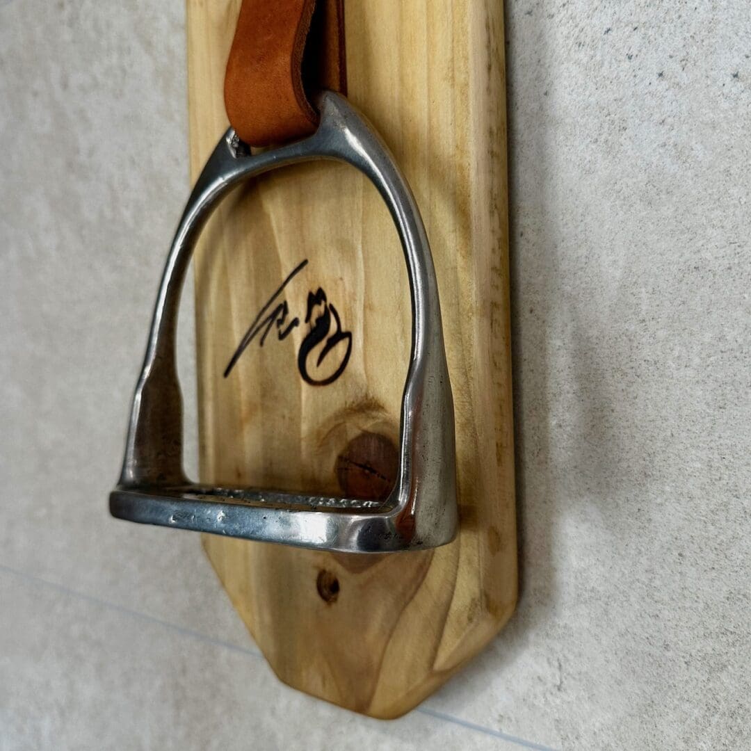 Riding Stirrup Iron & Wooden Towel Holder - Unique & Handmade In The UK - Image 3