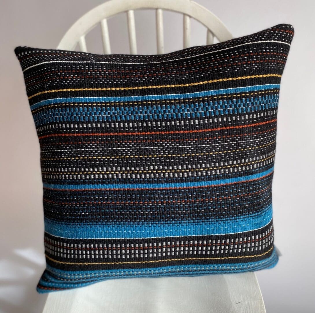 Retro inspired 100% wool cushion