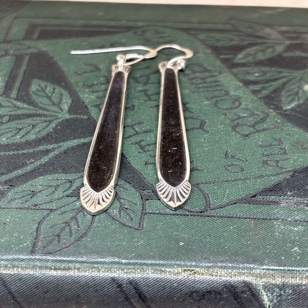 art deco style coffee spoon earrings